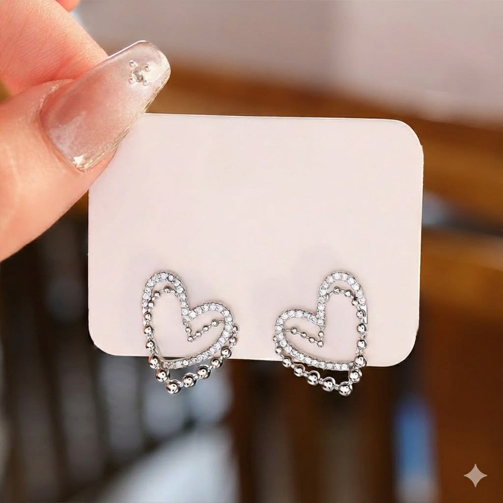 ZJE-164 Heart Shape Double Korean Earrings