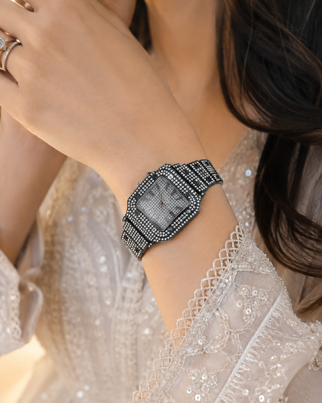 Ladies Stylish Stone Watch