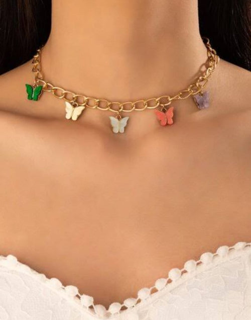 Chain Necklace with Butterfly charms