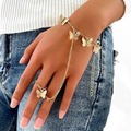 Beautiful Butterfly hand Charm Bracelet For Girls - Golden