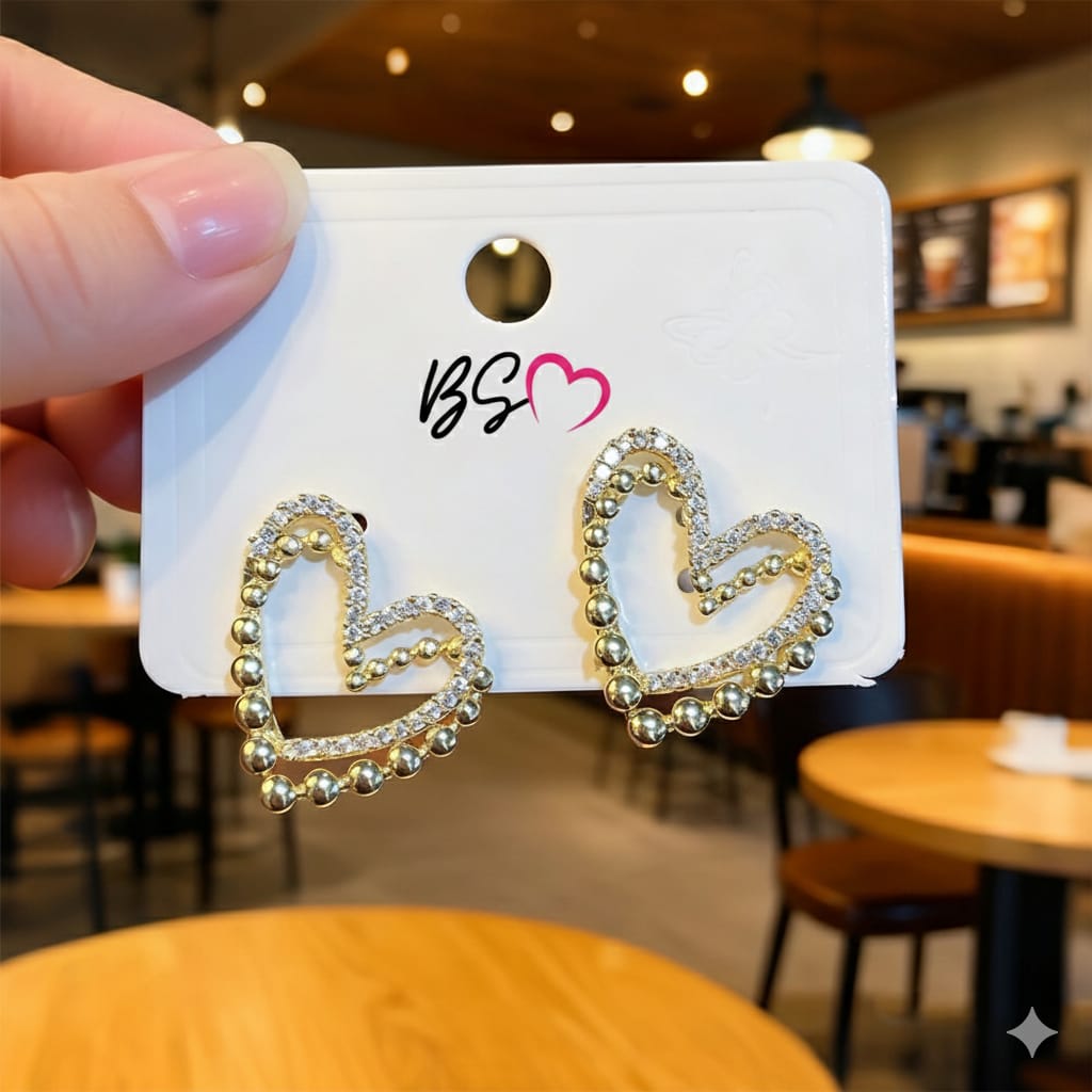 ZJE-164 Heart Shape Double Korean Earrings