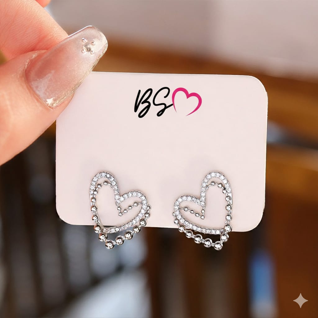 ZJE-164 Heart Shape Double Korean Earrings