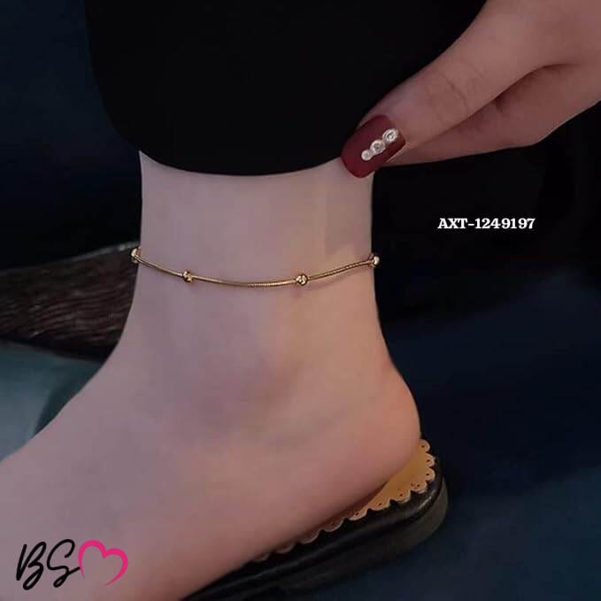Ball Golden Anklet Bracelet – Elegant Alloy Foot Chain Jewelry for Women - Sku AxT-197