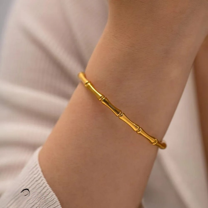 Bamboo Trending Korean Bangle - Jewelry Product Designed For Wrist Wear And Daily Ornament Routine (SKU: QRT-201)