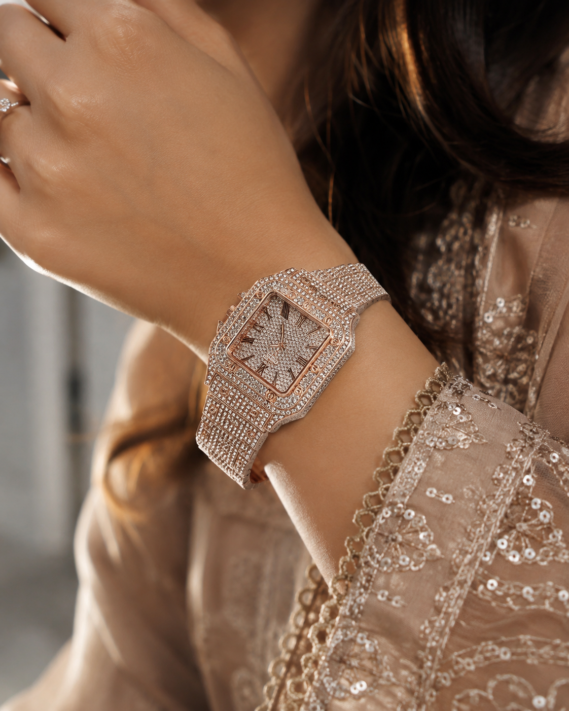 Ladies Stylish Stone Watch