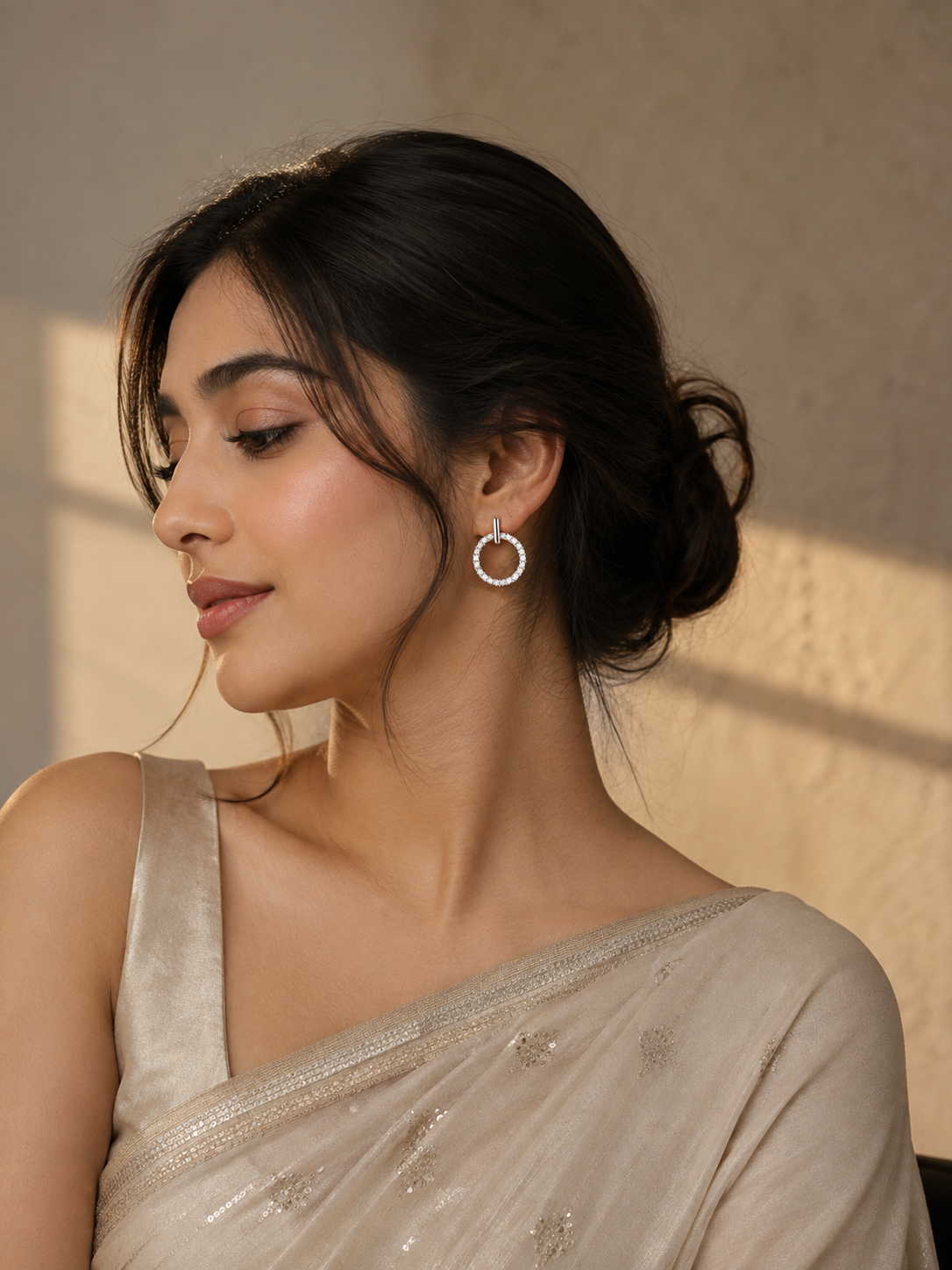 Circle Zircon Earrings