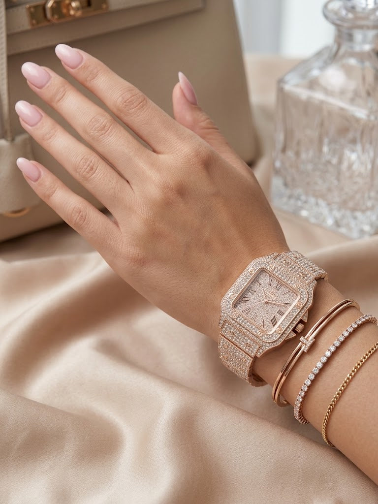 Ladies Stylish Stone Watch