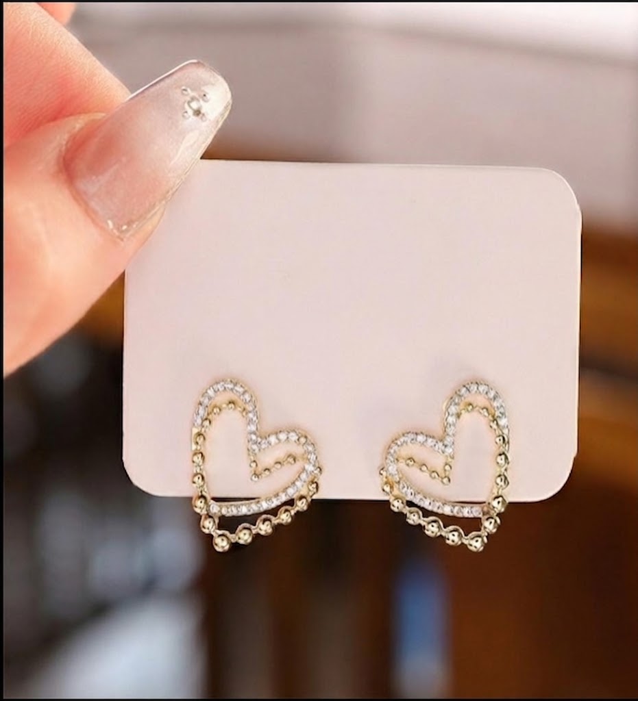 ZJE-164 Heart Shape Double Korean Earrings