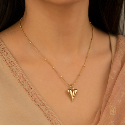 Ball Golden Heart Necklace